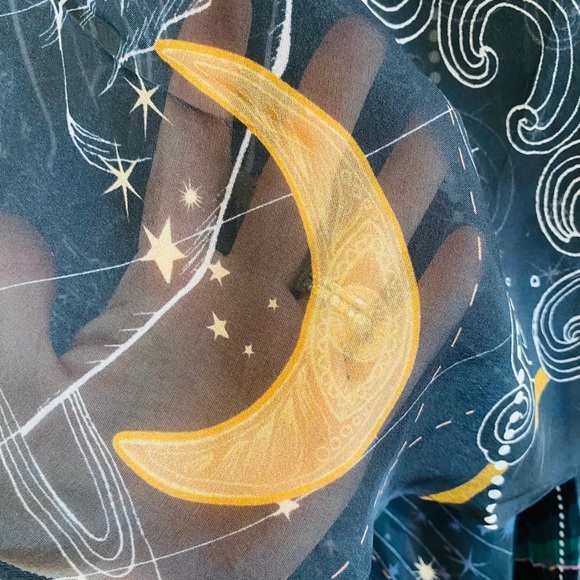 Camilla Asymmetrical Neck Tie Midnight Moon Dress - Picture 10 of 16